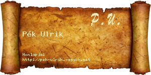 Pék Ulrik névjegykártya